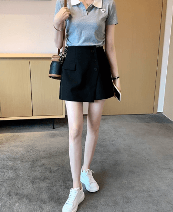 骨格ストレートアシンメトリスコート