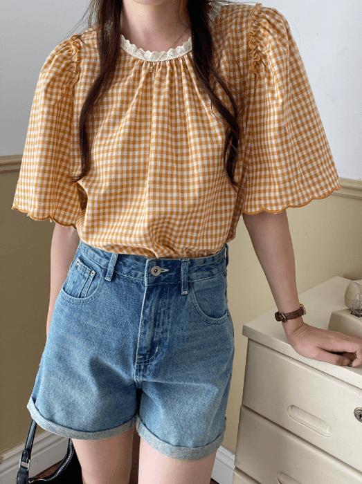 骨格ストレートデニムショートパンツ