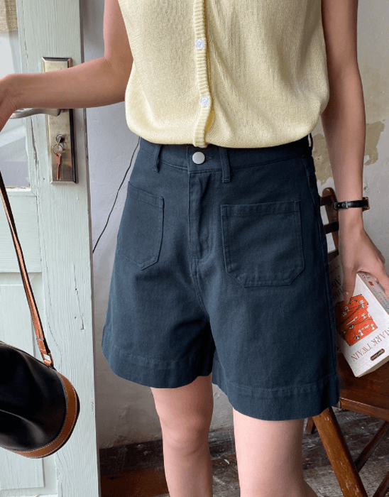 骨格ストレートダブルポケットショートパンツ