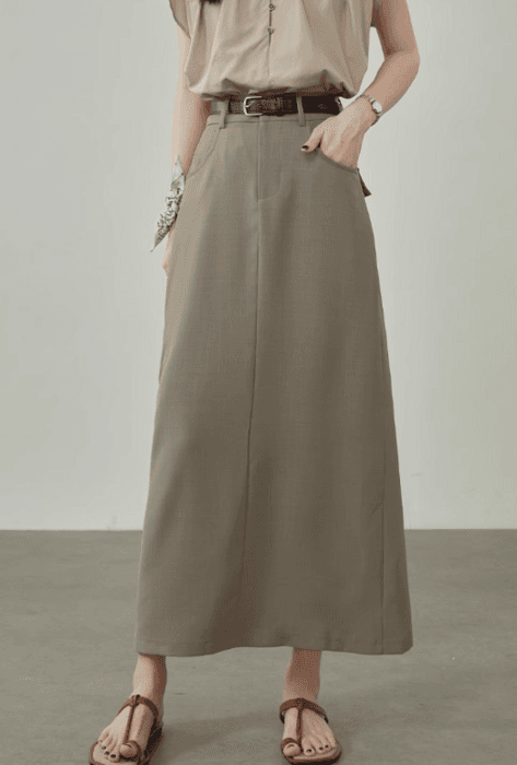 骨格ストレートシンプルIラインスカート