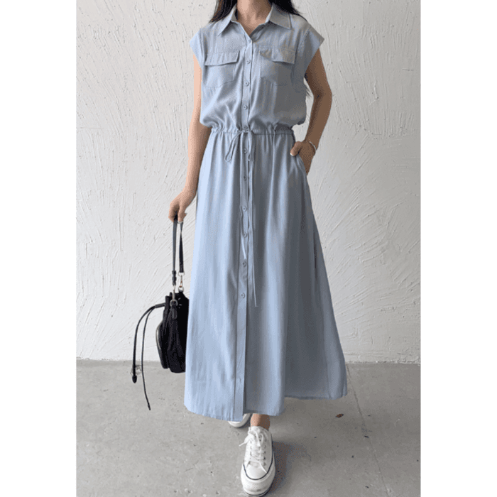 骨格ストレートシャツワンピース