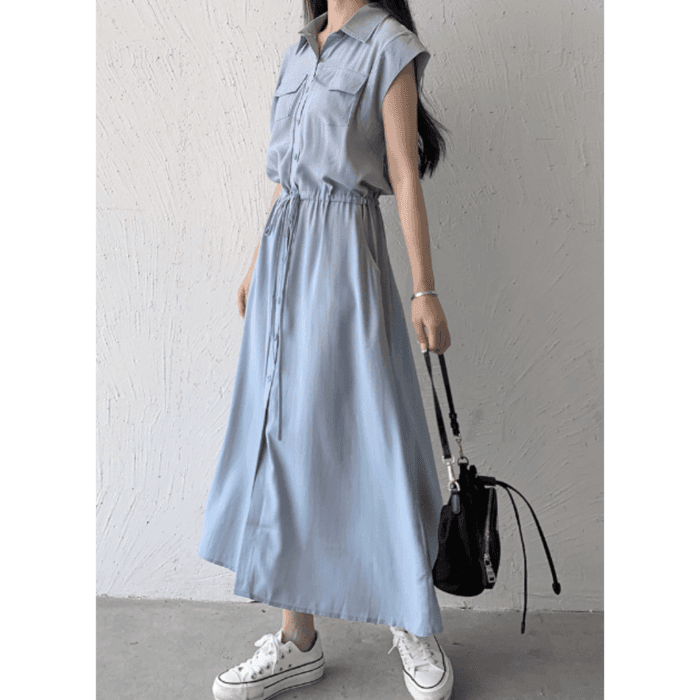 骨格ストレートシャツワンピース