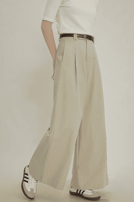 骨格ストレートワンタックワイドストレートパンツ