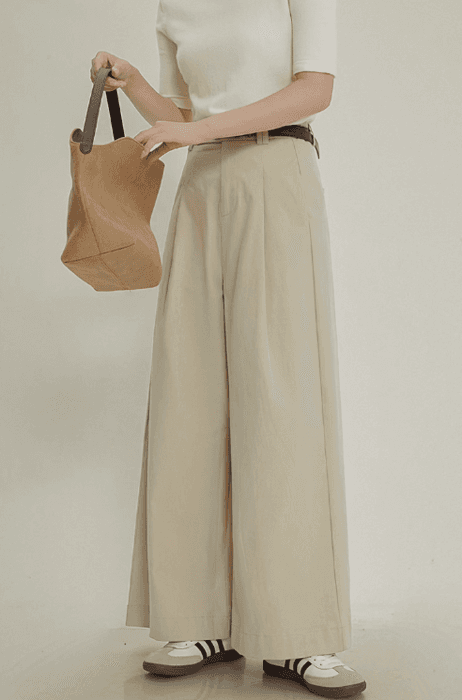 骨格ストレートワンタックワイドストレートパンツ