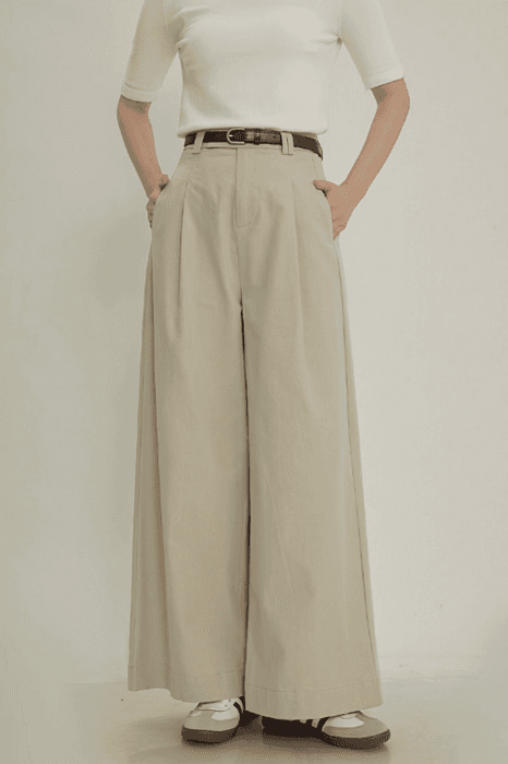 骨格ストレートワンタックワイドストレートパンツ