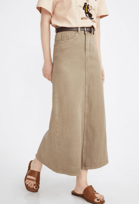 骨格ストレートバックスリットデニムスカート