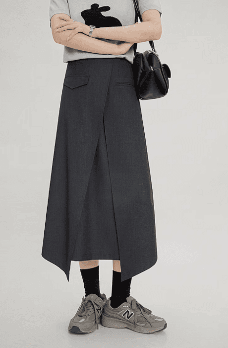 骨格ストレートラップロングスカート
