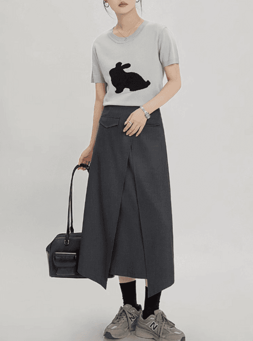 骨格ストレートラップロングスカート