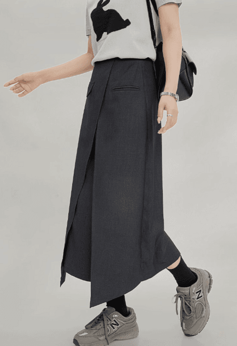 骨格ストレートラップロングスカート