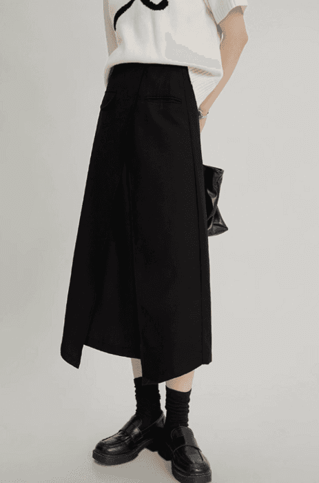 骨格ストレートラップロングスカート