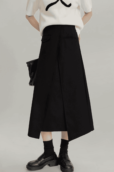 骨格ストレートラップロングスカート