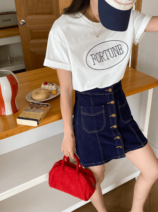 骨格ストレートフロントボタンミニ丈ロングスカート