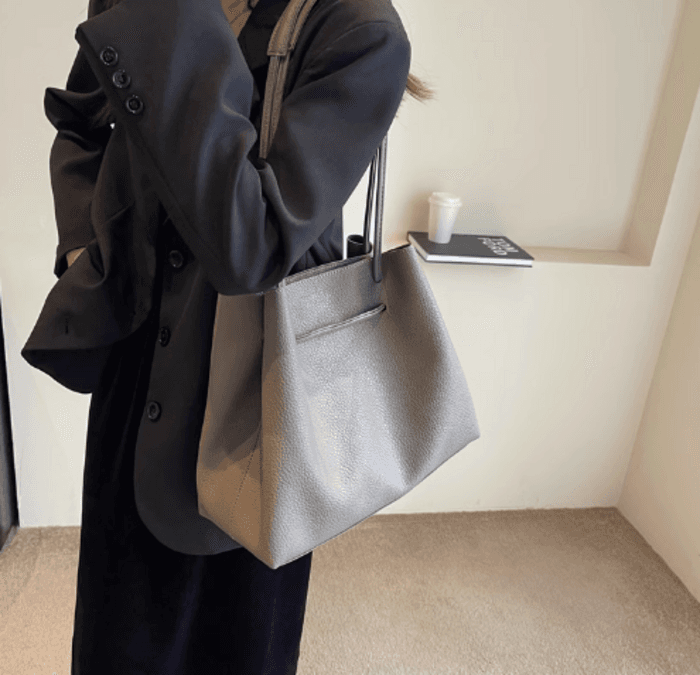 骨格ストレートワンショルダーPUレザーバッグ