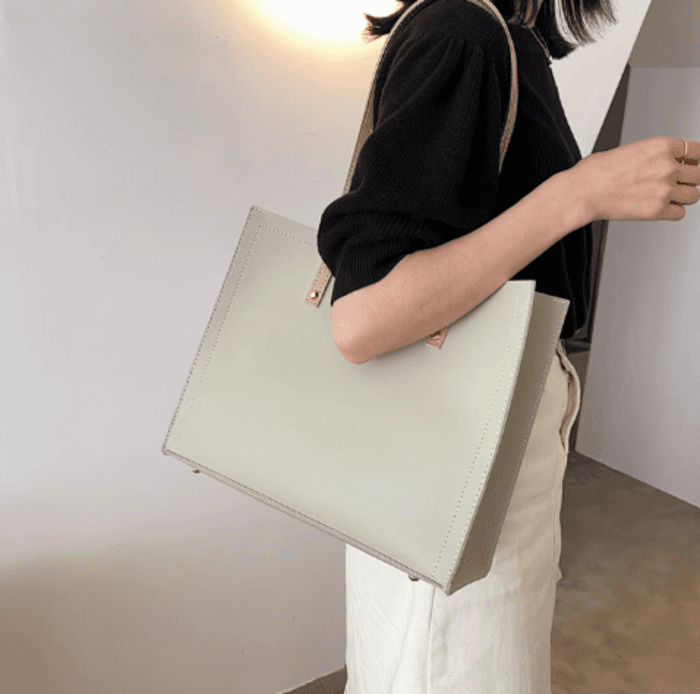 骨格ストレートシンプルスクエアトートバッグ