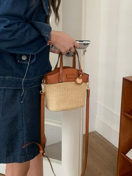 骨格ストレートコントラストショルダーバッグ