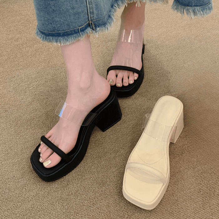 骨格ストレートクリアベルトサンダル