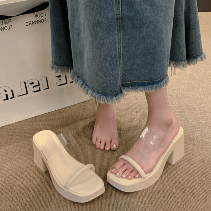 骨格ストレートクリアベルトサンダル