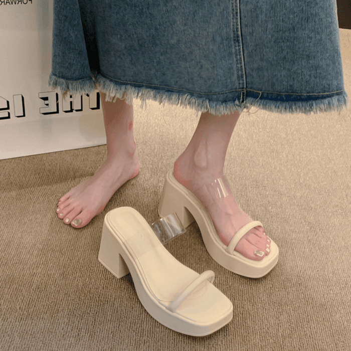 骨格ストレートクリアベルトサンダル