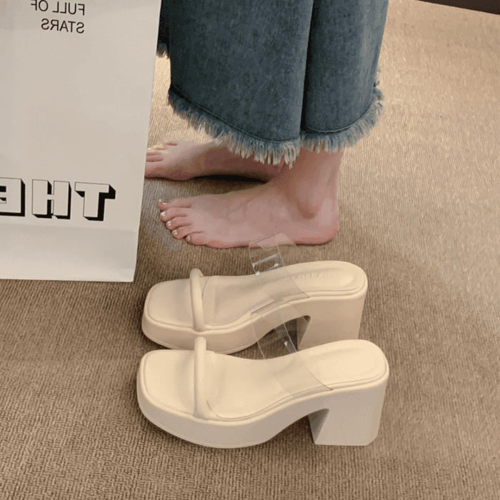 骨格ストレートクリアベルトサンダル