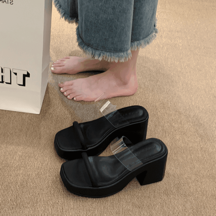 骨格ストレートクリアベルトサンダル