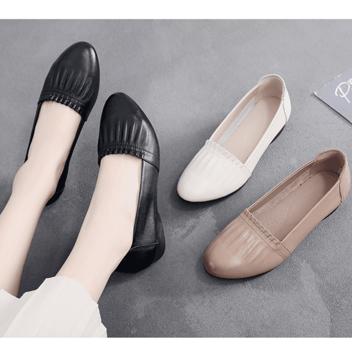 骨格ストレートローヒールパンプス