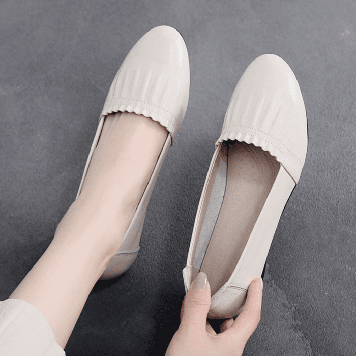 骨格ストレートローヒールパンプス
