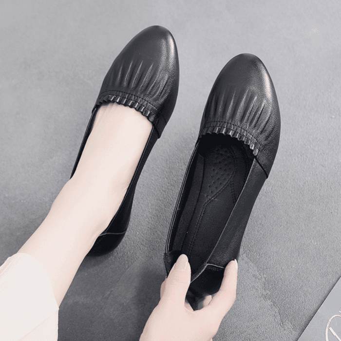 骨格ストレートローヒールパンプス