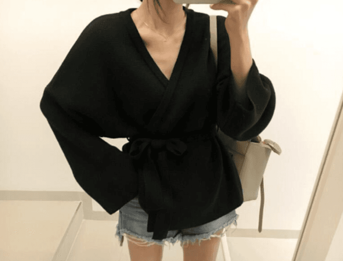 骨格ストレートカシュクール風カーディガン