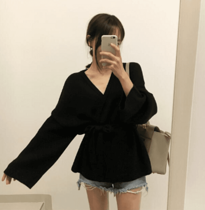骨格ストレートカシュクール風カーディガン