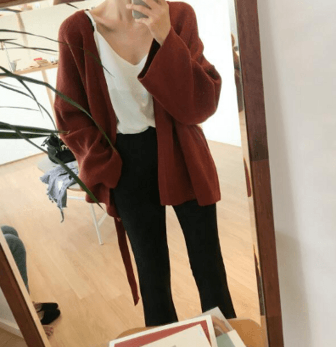 骨格ストレートカシュクール風カーディガン