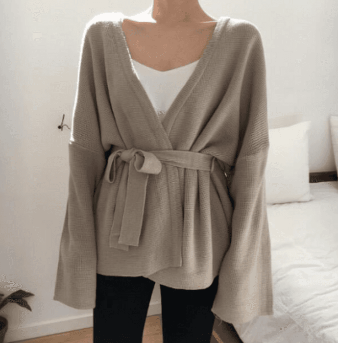 骨格ストレートカシュクール風カーディガン