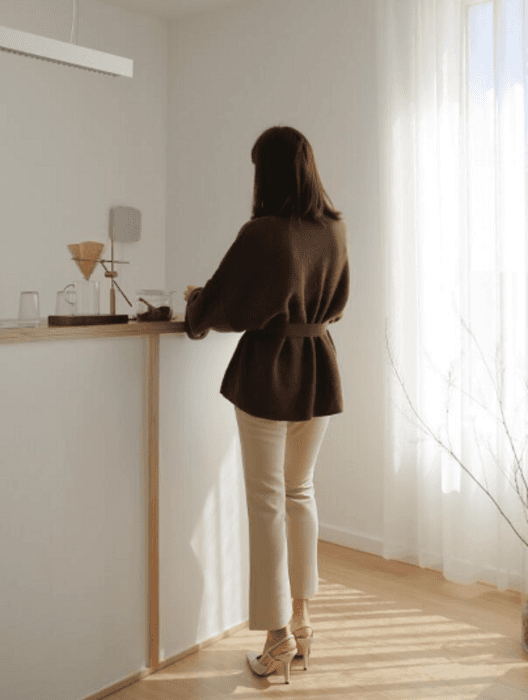 骨格ストレートカシュクール風カーディガン