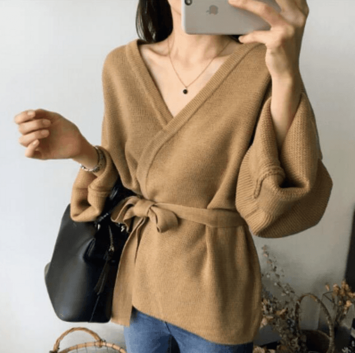 骨格ストレートカシュクール風カーディガン