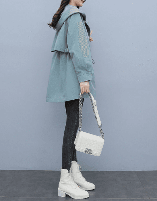 骨格ストレートミドル丈カラートレンチコート