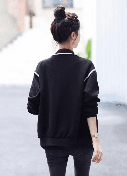 骨格ストレートブラックブルゾンアウター