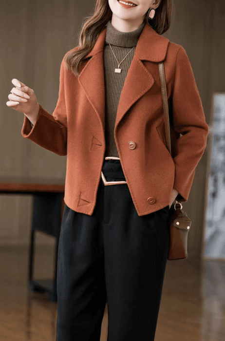 骨格ストレートショートチェスターコート