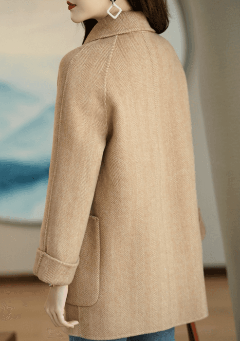 骨格ストレートミドル丈ダブルブレストジャケット