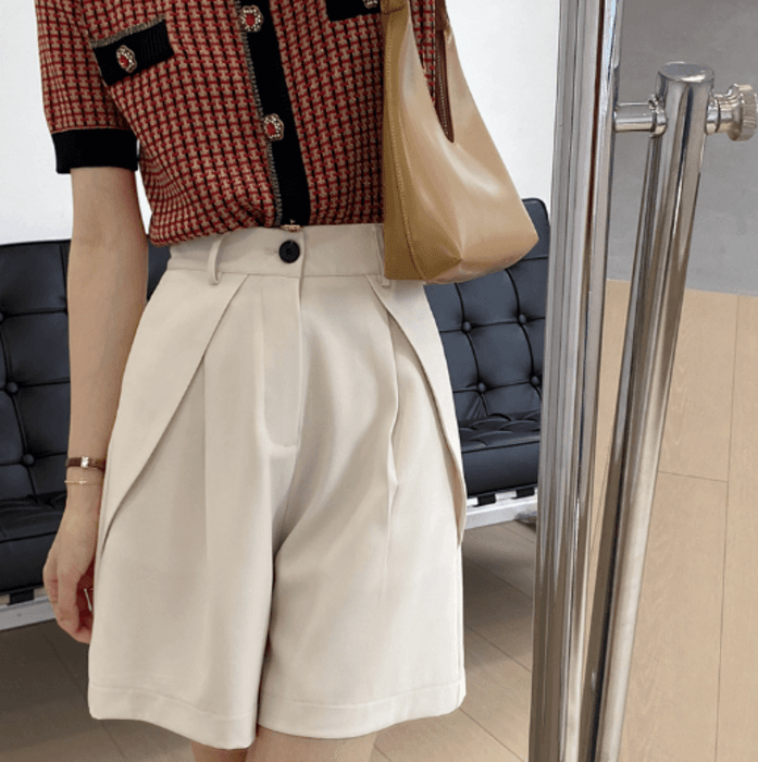 骨格ストレートワンタックハーフパンツ