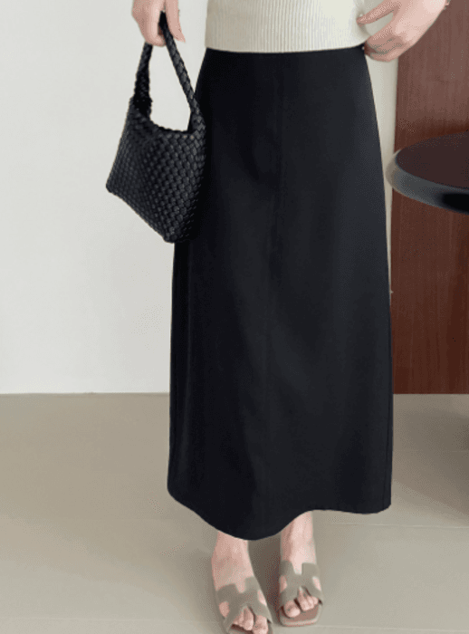 骨格ストレートバックスリットストレートスカート