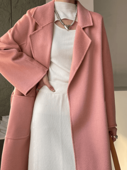 骨格ストレートウエストマークロングコート