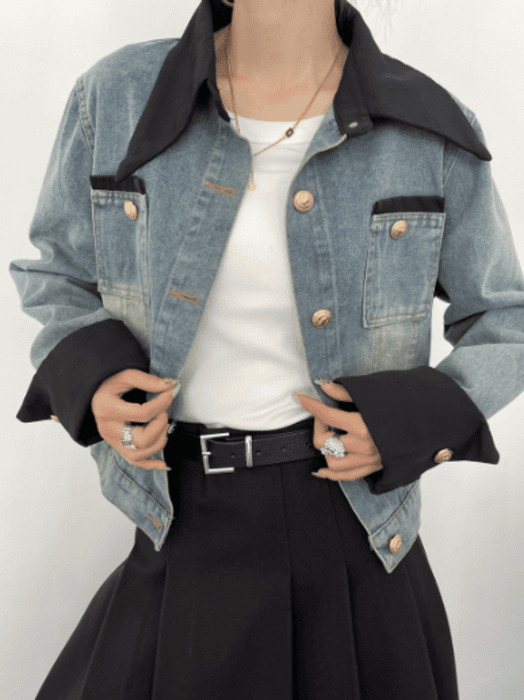 骨格ストレートデニムジャケット