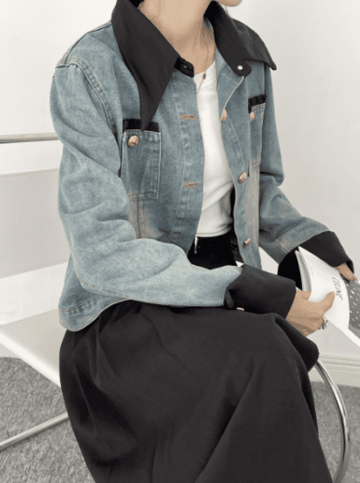 骨格ストレートデニムジャケット