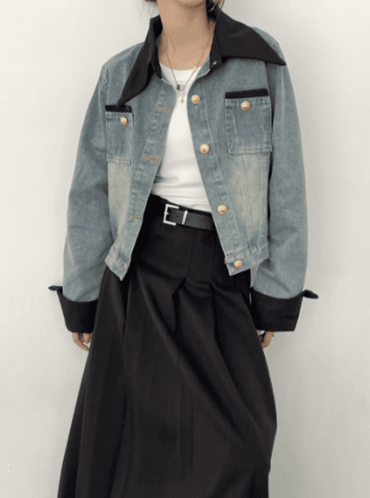 骨格ストレートデニムジャケット