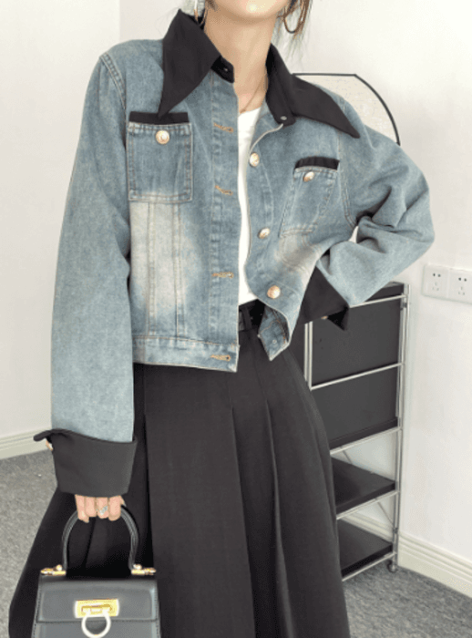 骨格ストレートデニムジャケット