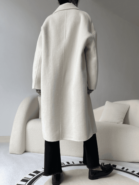 骨格ストレートダブルブレストロングコート