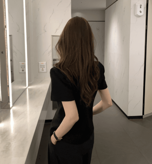 骨格ストレートフレンチツイード半袖トップス