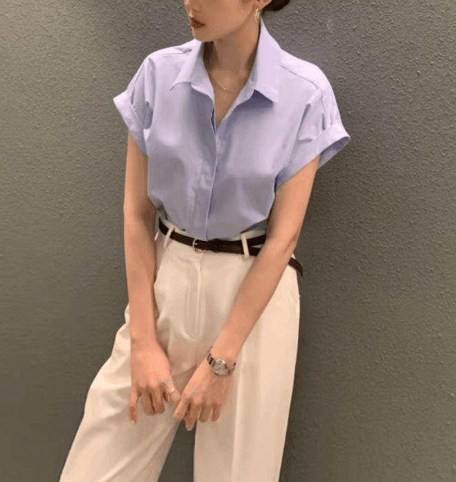 骨格ストレート半袖シャツ