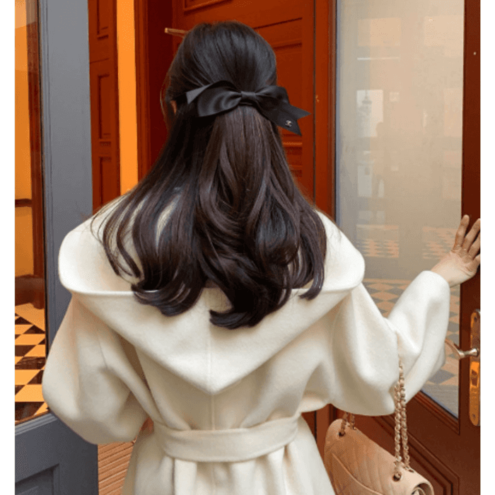 骨格ストレートフードショートコート