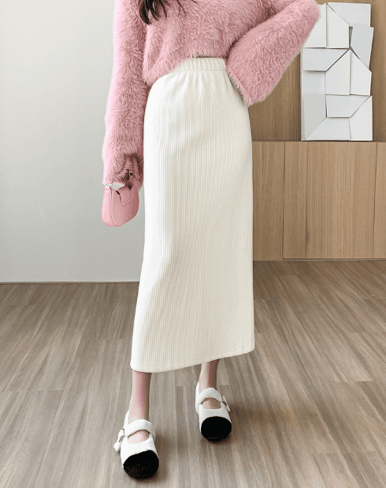 骨格ストレートバックスリットロングストレートスカート