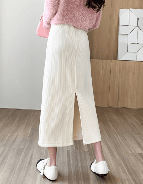 骨格ストレートバックスリットロングストレートスカート